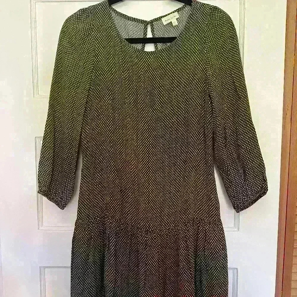 Meadow Rue Casual Tunic Dress - Boho, Casual, three quarter sleeve - Size 0/UK 4